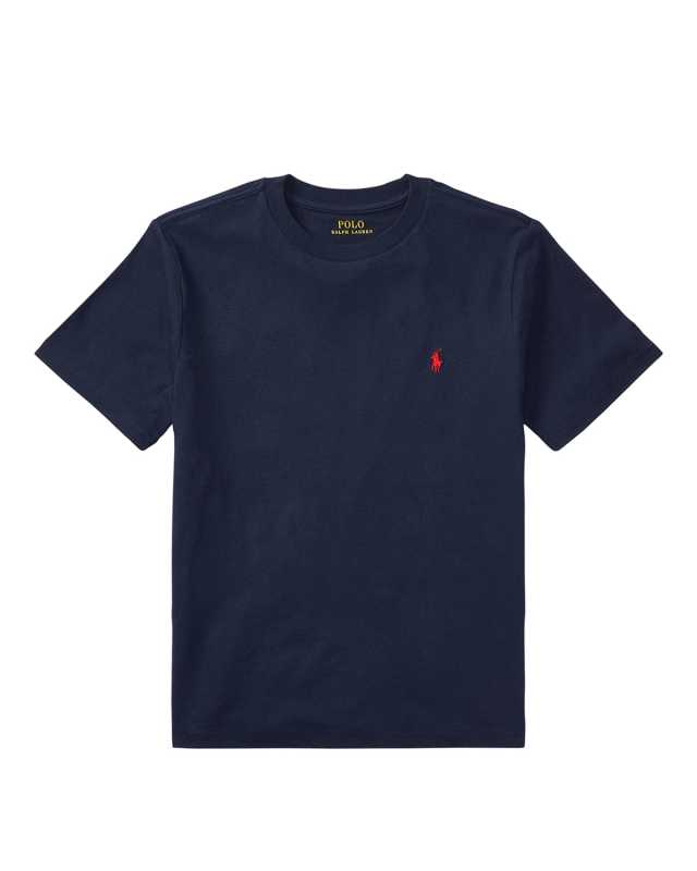 Boy's Cotton Jersey Crewneck Tee, Size S-